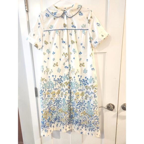 GRANNY MUUMUU Dress VTG House Gown Sz Medium 50's - Picture 3 of 6